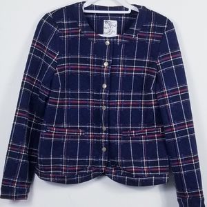 Tulle by Anthropologie plaid snap down blazer!
